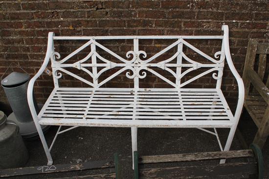 Regency painted iron garden seat